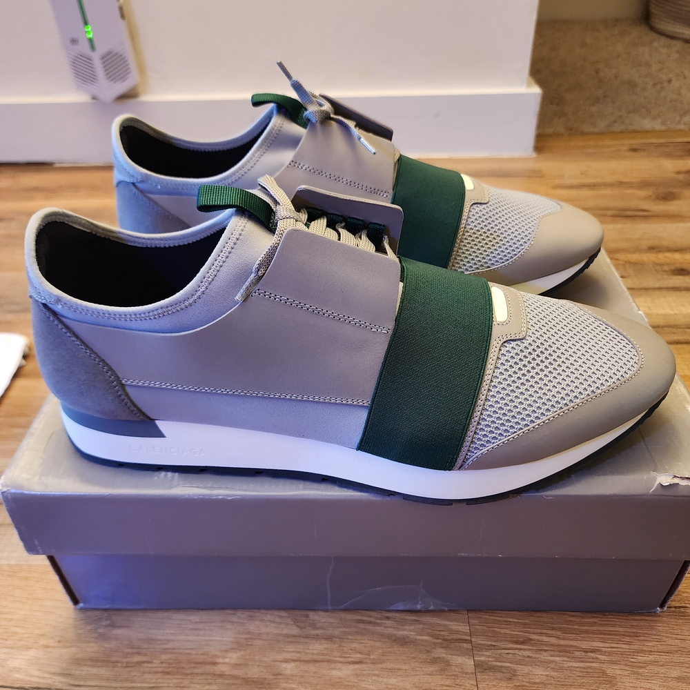 Balenciaga Gray and Green Men's Sneakers